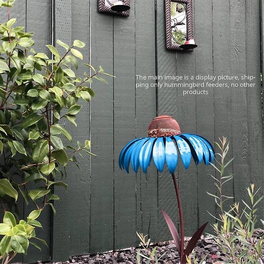 Red Bird Feeder Bottle with Stand Outdoor Garden Flower Shaped Bird Feeder