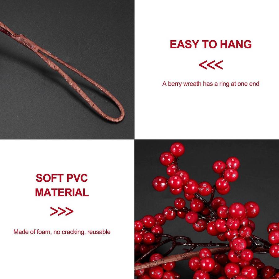Red Berry Garland Artificial Burgundy Red Pip Christmas Garland