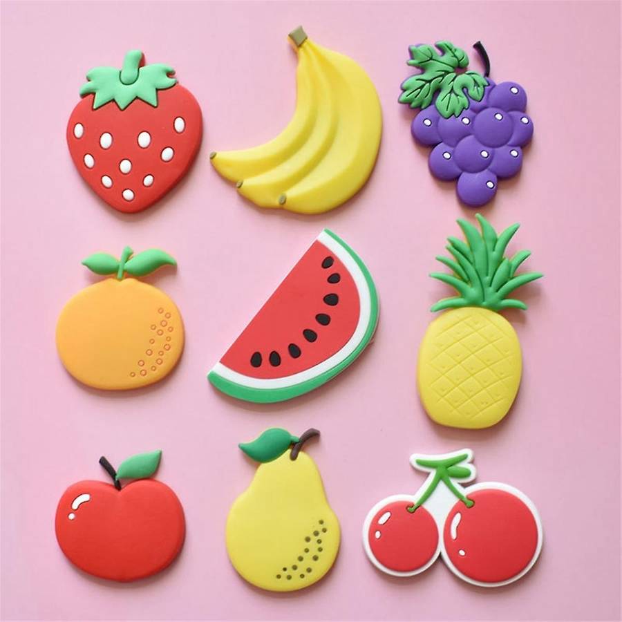Refrigerator Magnet Cute Cartoon Fruit Magnets: Add Colorful Fun to Your Fridge with -Soft Rubber St
