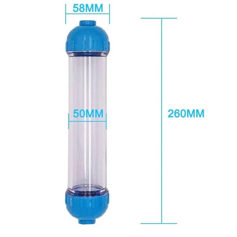 Replacement Water Filter Refillable T33 Housing DIY Fill Water Filter with Ion Exchange Resin Transp