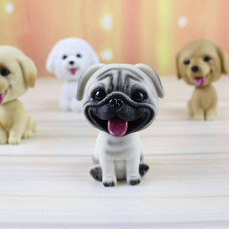 Resin Cute Bobble Head Dog Bobbing Head Puppy Figurine Toy Home Home/Car Dashboard for Car Vehicle D