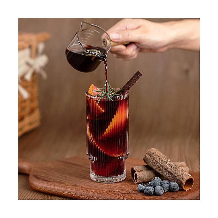 Ribbed Glass Cups with Straws 12oz, Drinking Glasses 4, Ribbed Glassware, Cocktail Glasses, Vintage