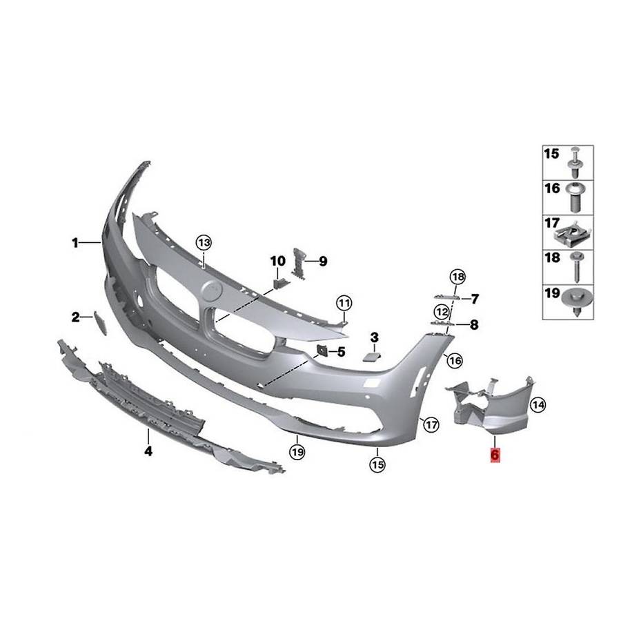 Right Front Fog Light Lamp Bracket 51117386362 for 3-Series F30 F31 2016-2017 Bumper Guide Positioni