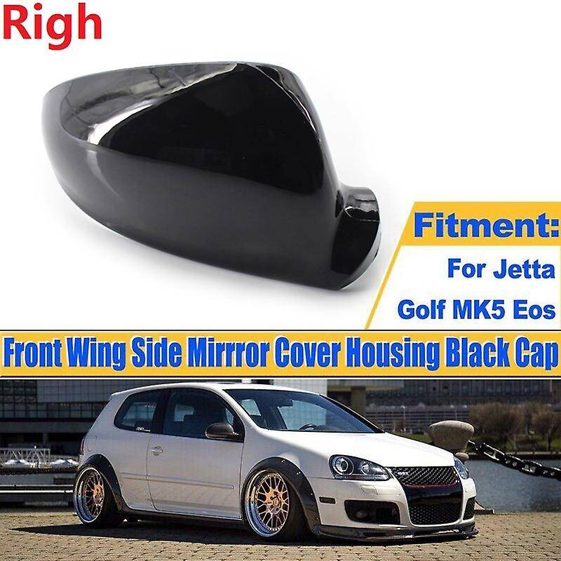 Right Gloss Black Wing Mirror Door Cap Cover Case Housing for Golf Rabbit MK5 2006-2010 1K0857538