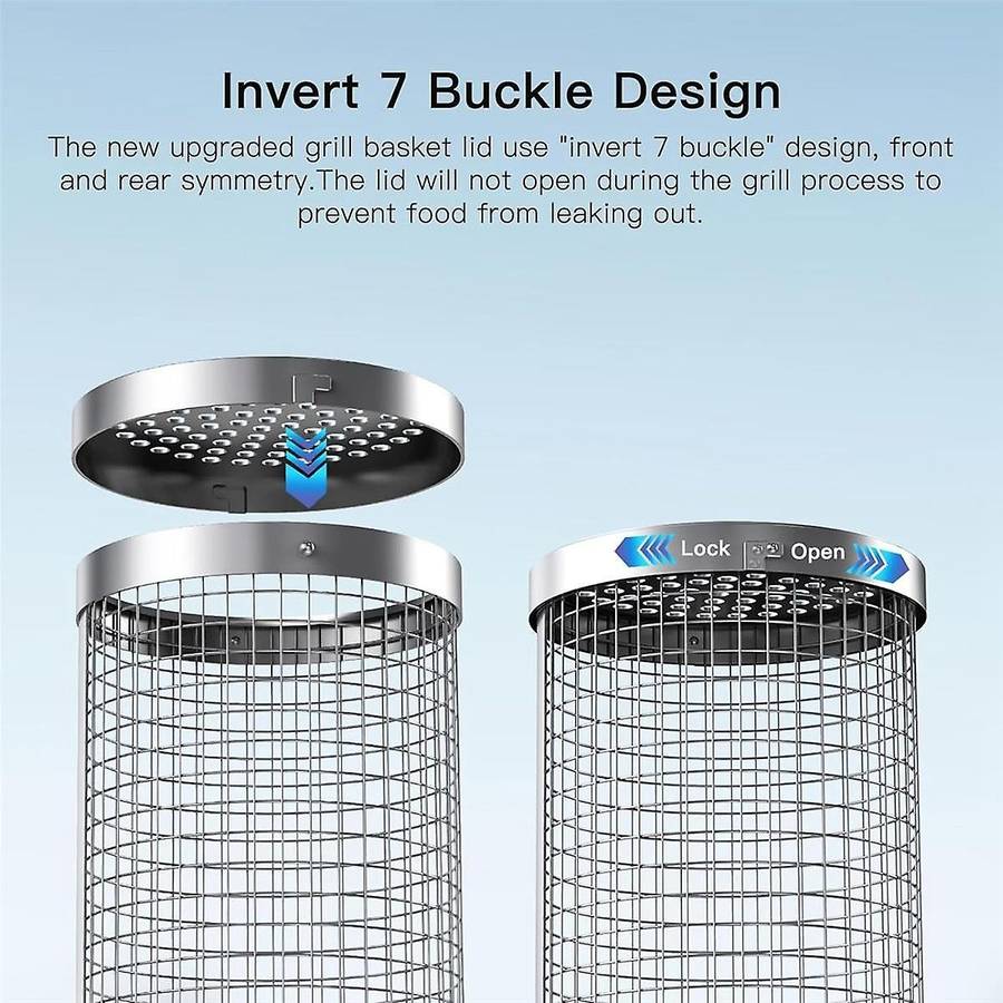 Rolling Grilling Basket Camping Barbecue Rack Stainless Steel Rolling Grilling Baskets for Outdoor R