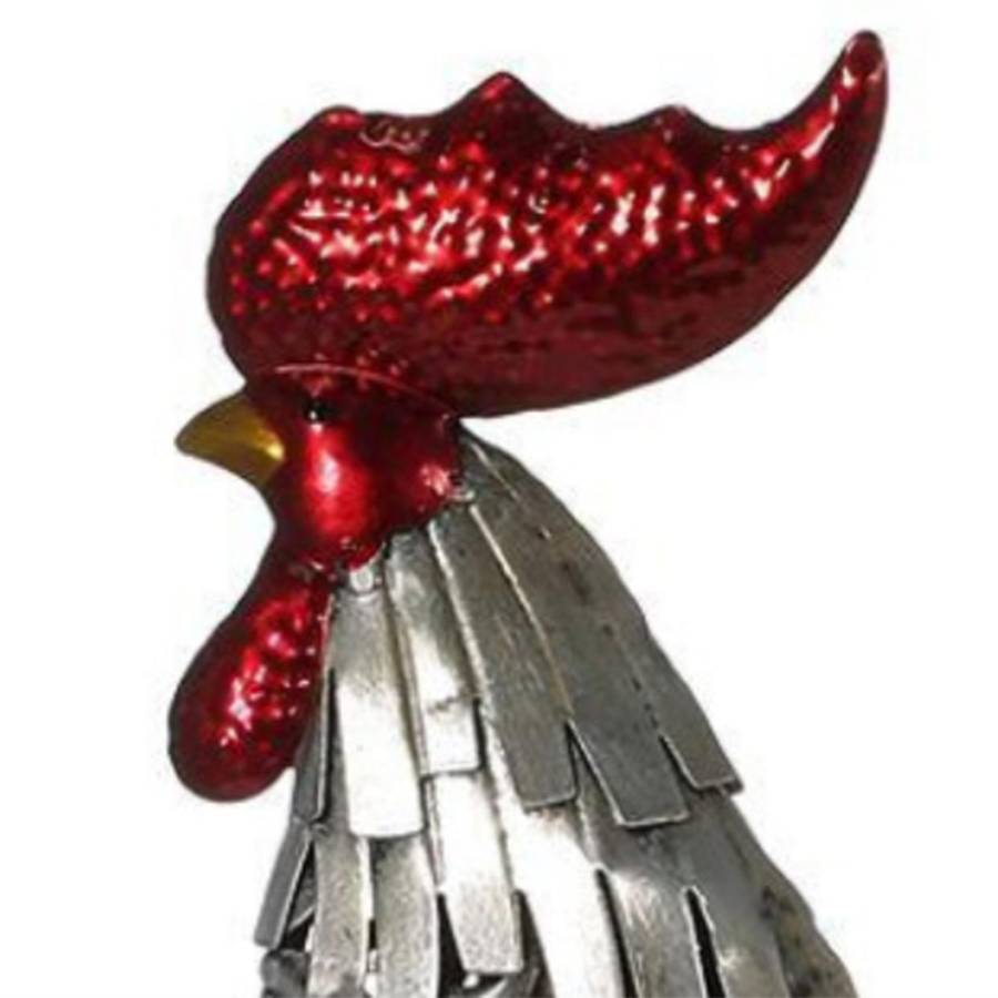 Rooster Statue Garden Decor, Metal Chicken for Kitchen Outdoor, Art Metal Rooster Sculpture for Back