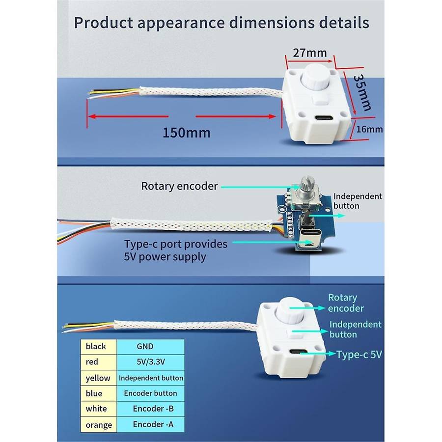 Rotary Encoder Module 360 Encoder Module Potentiometer Digital Pulse Output Tuner Speed Dimmer Mod