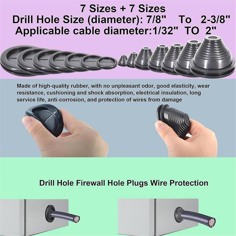 Rubber Grommets Wire Protection,Closed Rubber Grommet,Firewall Solid Closed Hole,Firewall Plug Gromm