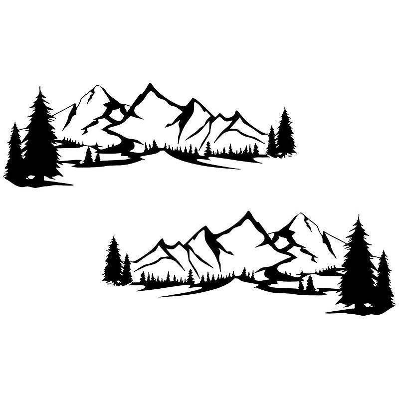 Rv Motorhome Side Body Sticker Diy Mountain Tree Decal Sticker Decoration for Car Trailer