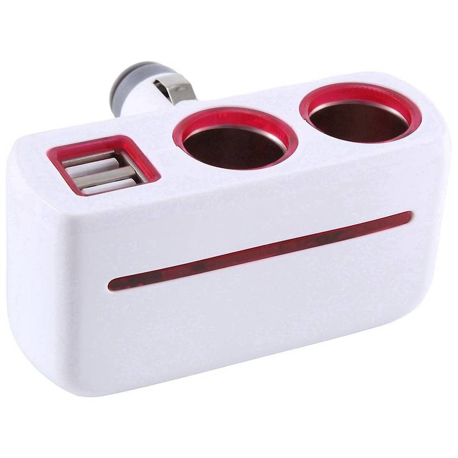 SD-1918 Lighter One Point Two Points Appliance Dual USB Car Charger Multifunctional Car Charger,Whit