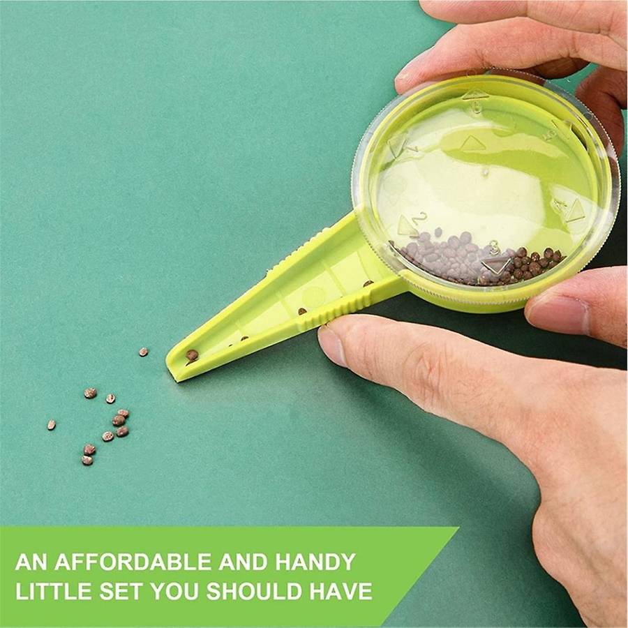 Seed Dispenser Planter Tool Set -Adjustable Garden Seeder Sower with 5 Dial Settings,-Type Plant Lab
