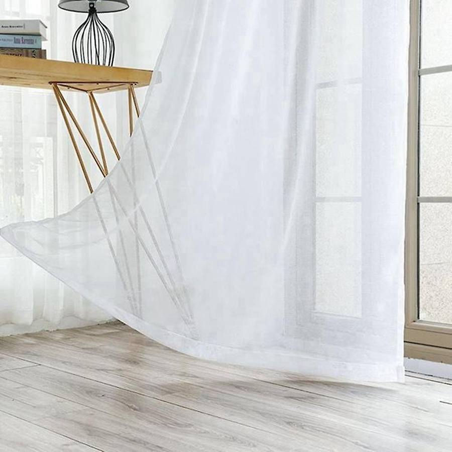 Semi Sheer Curtains - Privacy Curtains Light Filtering Soft Drapes for Bedroom Living Room Bathroom