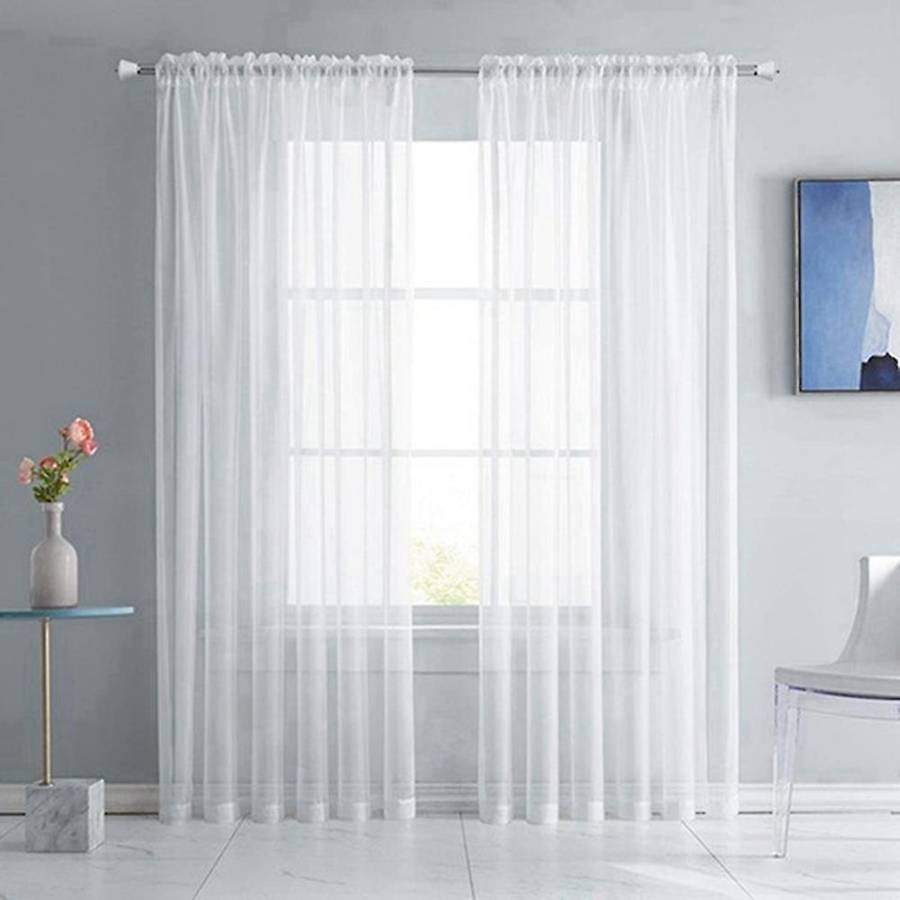 Semi Sheer Curtains - Privacy Curtains Light Filtering Soft Drapes for Bedroom Living Room Bathroom