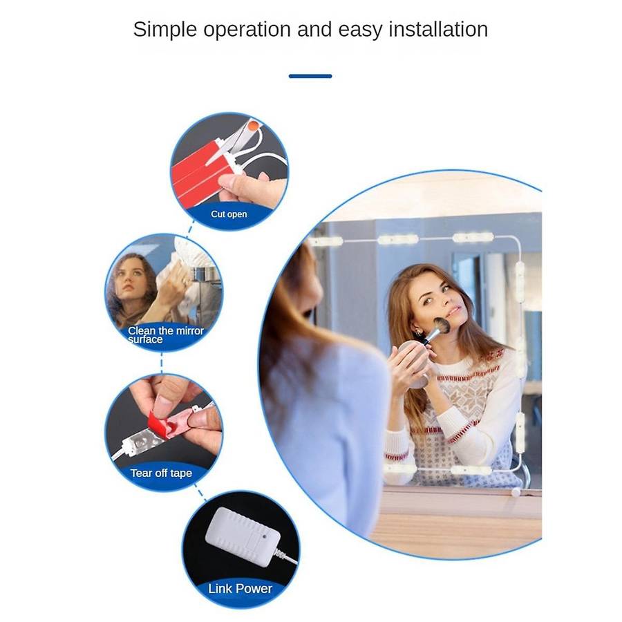Self-Adhesive LED Cabinet Lights Wardrobe Lights Touch-Sensitive Atmosphere Lights LED Vanity Lights