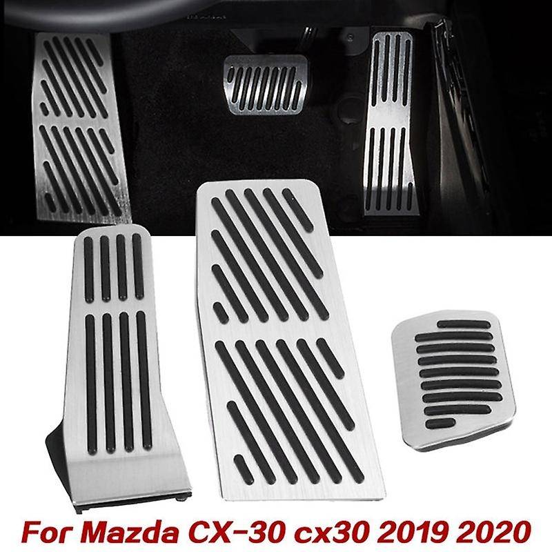 Set Aluminum Car Accelerator Fuel Gas Pedal Brake Foot Rest Pedal Pad Cover for -30 CX30 2019-2020 S