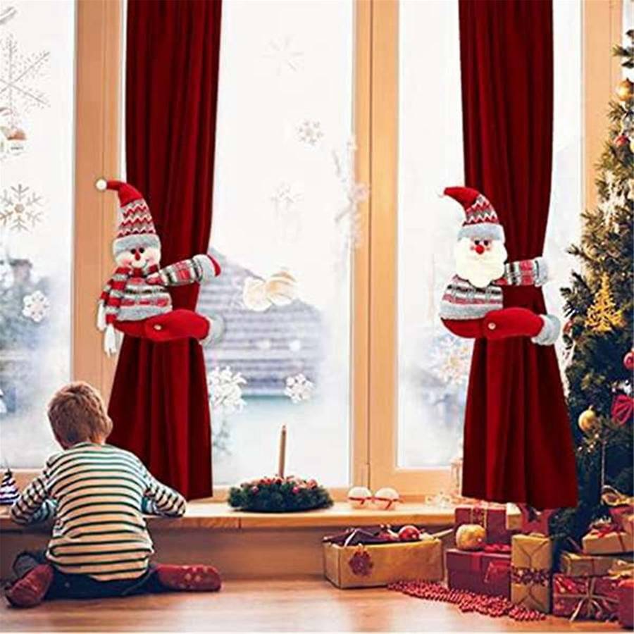 Set Of 2 Christmas Curtain Buckle Tieback,cute Santa -curtain Holdbacks Tiebacks,christmas Holiday D