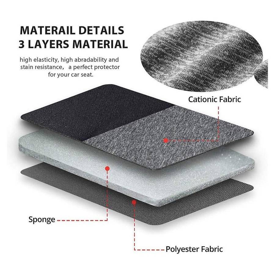 Set Of 2 Universal Car Seat Covers - Fits Most Vehicles, Car, Truck - Gray T-Shirt Style