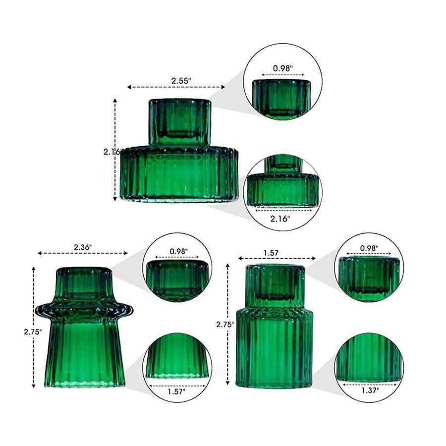 Set Of 6 Candle Holders for All Occasions Candle Holders for Taper Candlesticks Green