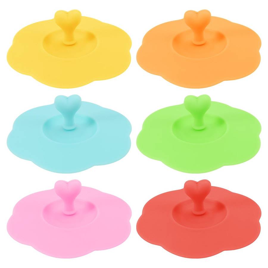 Silicone Glass Cup Covers,6Pcs Silicone Cup Lids Reusable Anti-Dust Cup Covers Cute Coffee Tea Mug C