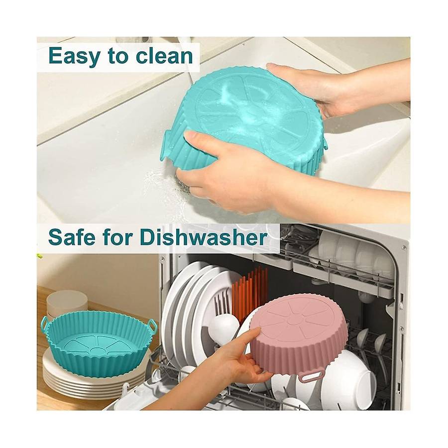 Silicone Pot, 2pcs Silicone Liners Round Basket Accessories, Fits 3qt - 5qt