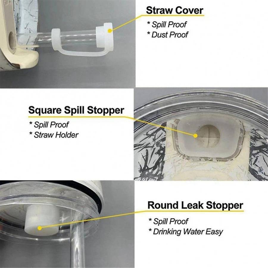 Silicone Spill Proof Stopper Set Of 3, for 1.0 40oz/ 30oz Tumbler with Handle