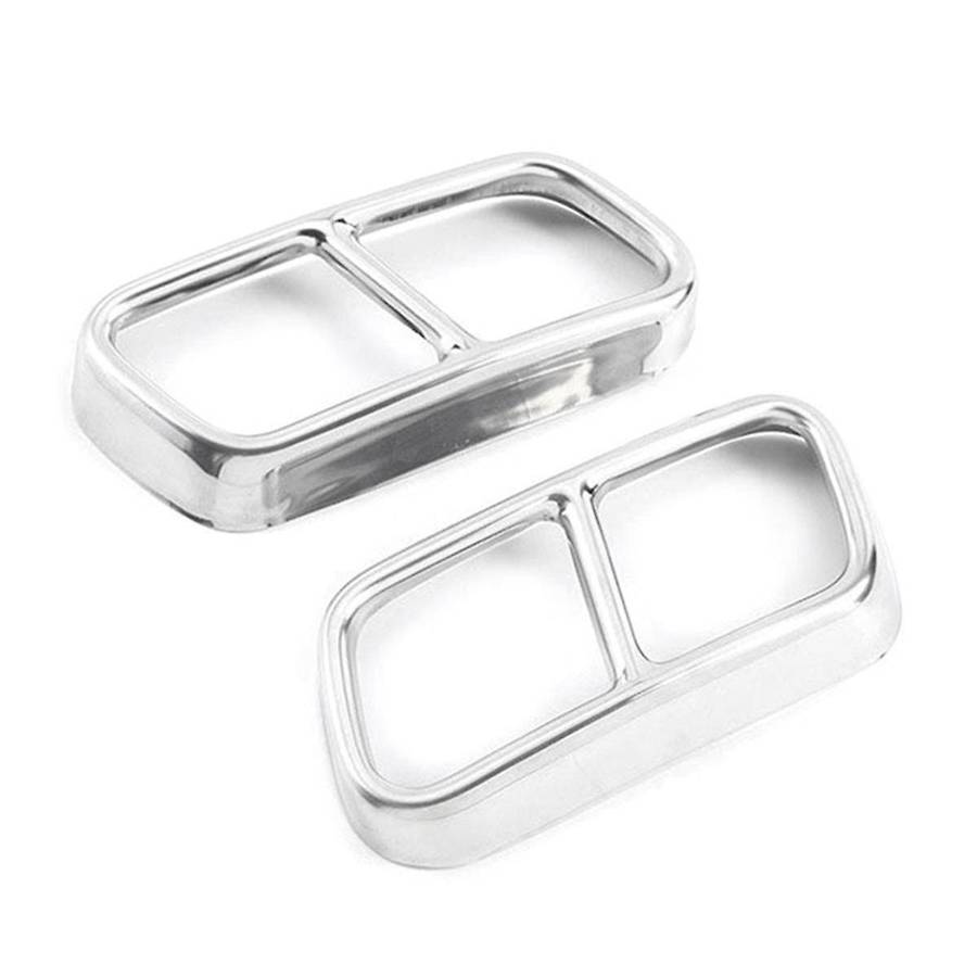 Silver Car Tail Muffler Exhaust Pipe Output Cover Decor Trim for F01 7 Series 730i 740i 750i 760i 2