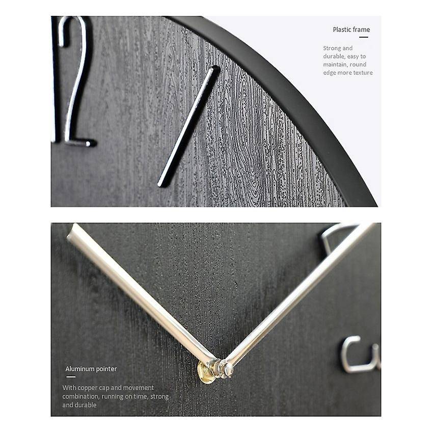 Simple Wall Clock 12 Inch Living Room Home Wall Clock Clock Watch Bedroom Wall Clock-Beige