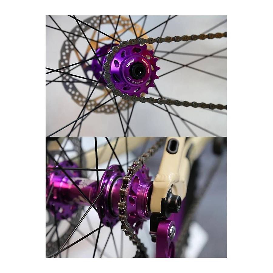 Single Speed Flywheel Conversion Kit 18T Cassette Cog Road Bike Sprocket for Freewheel Chain Purple