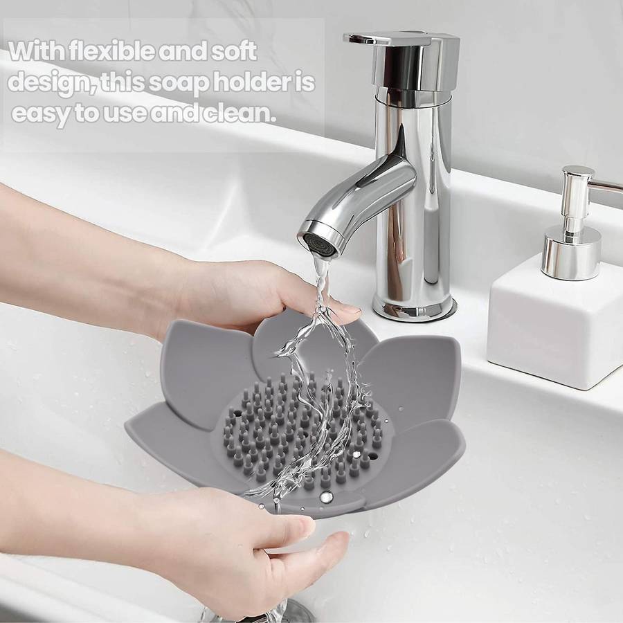 Soap Dish, Bar Soap Holder Case with Drain Holes, Silicone Soap Tray Saver Sponge Holder Soap Dishes