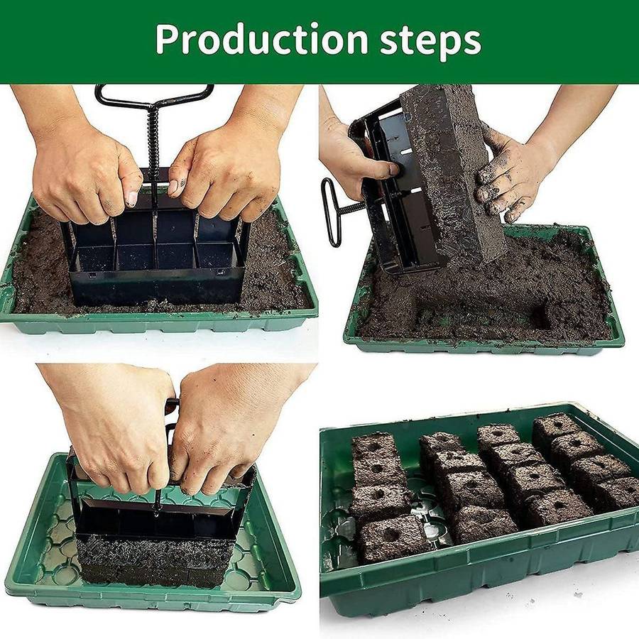 Soil Block Maker Soil Blocker with Grip Handle Soil Blocking Tool for Seedlings Garden Tools