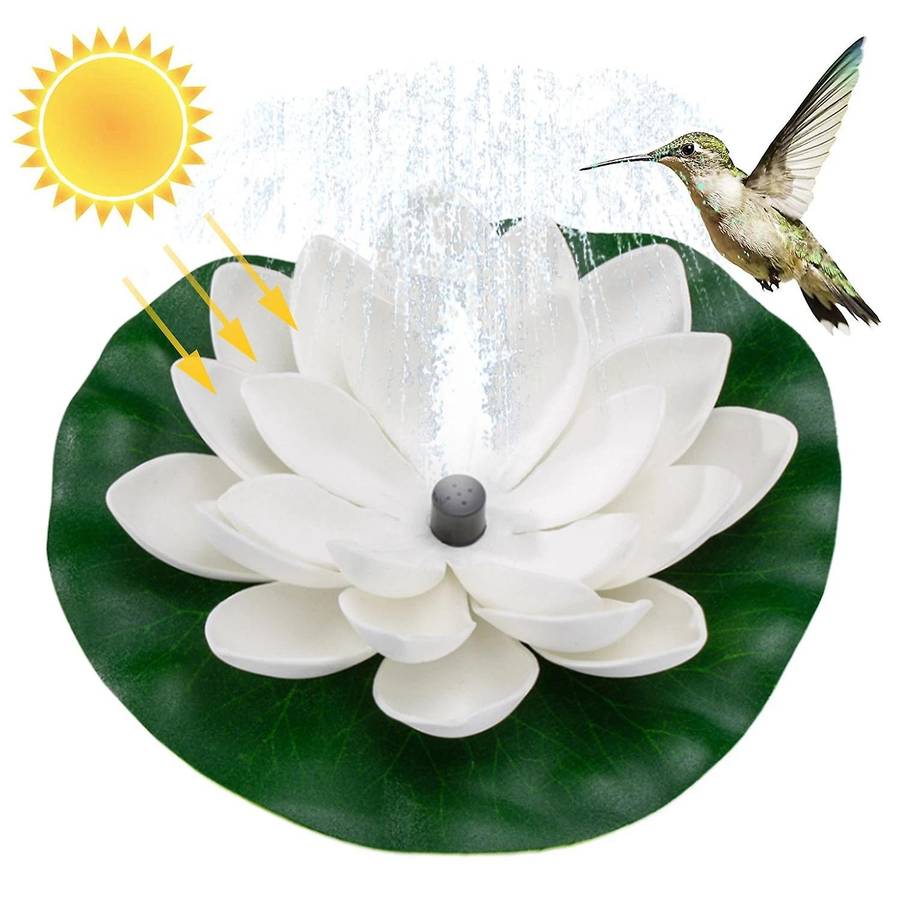 Solar Fountain Bird Bath, Lotus Waterscape Garden, Floating Water Fountain for Bird Bath, Fish Tank,