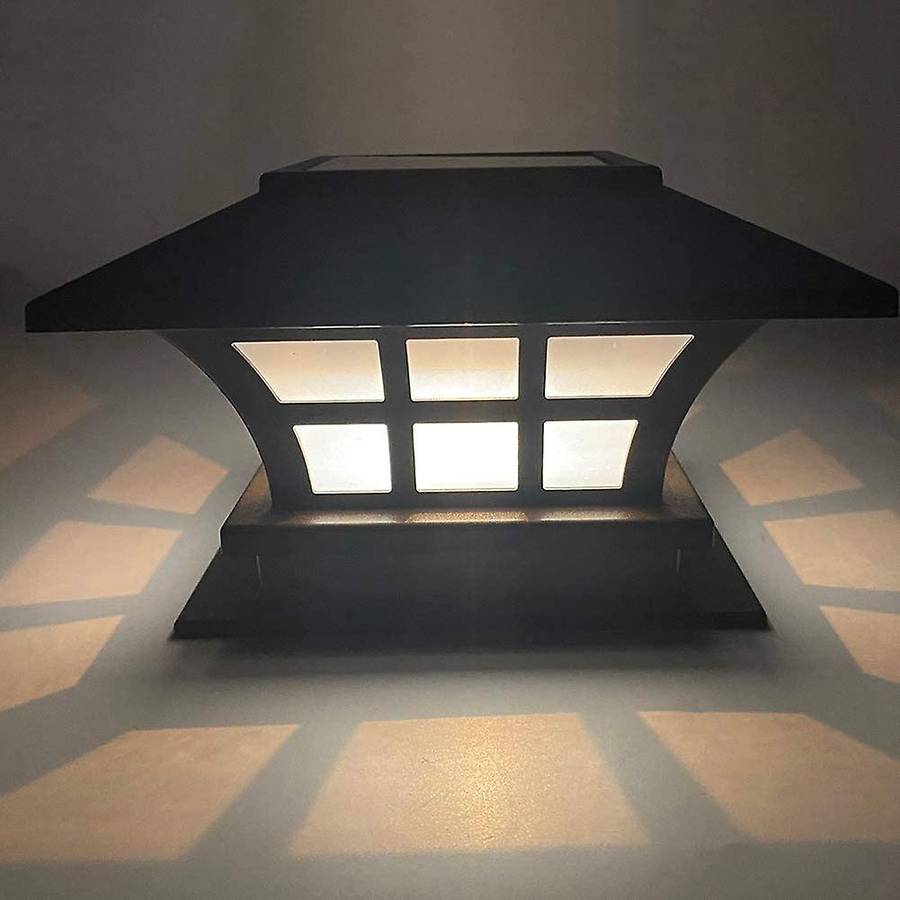 Solar Post Lamp Outdoor Waterproof Column Head Light for Garden Wall Lamp Garden Fence Landscape La