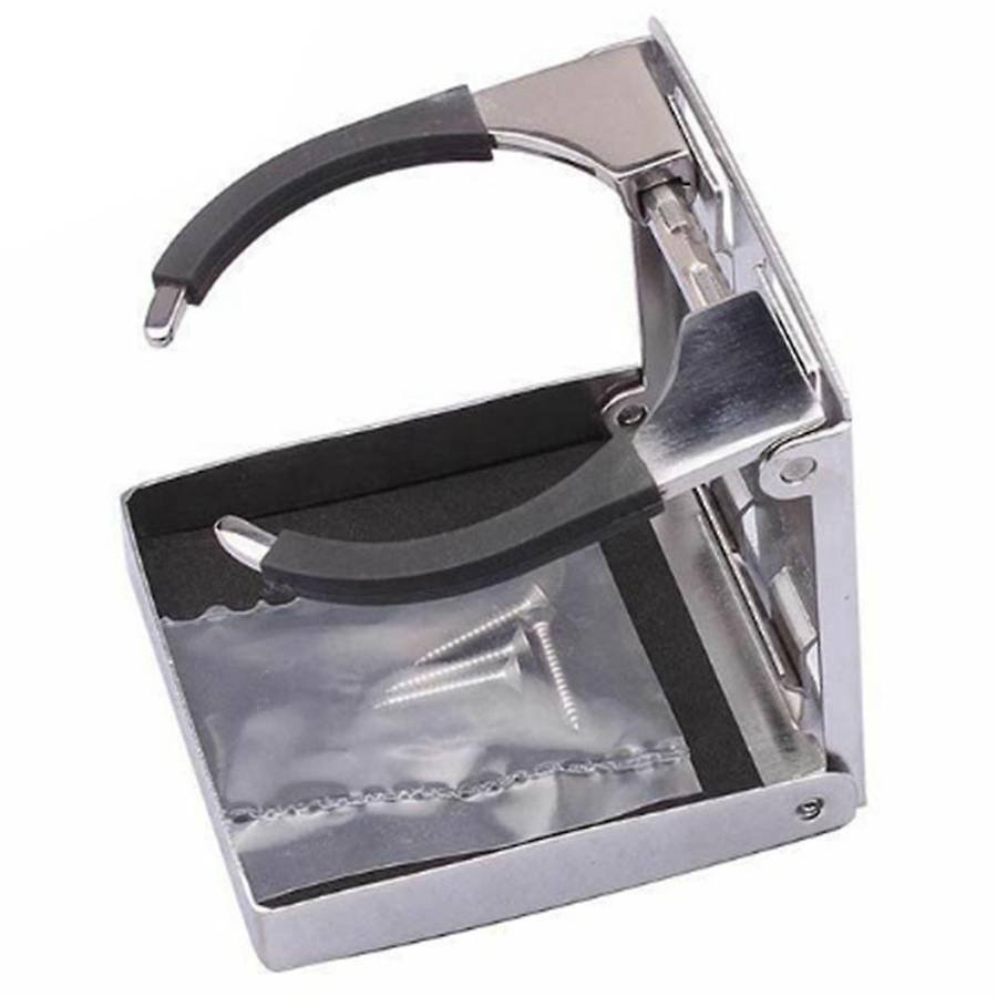 Stainless Steel Adjustable Folding Drink Holders Marine/Boat/Caravan/Car