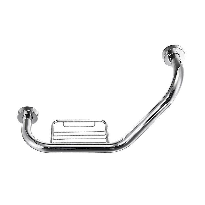 Stainless Steel Bathroom Grab Bar with Soap Holder Bathtub Safety Handle Bath Shower Tub Anti Slip H