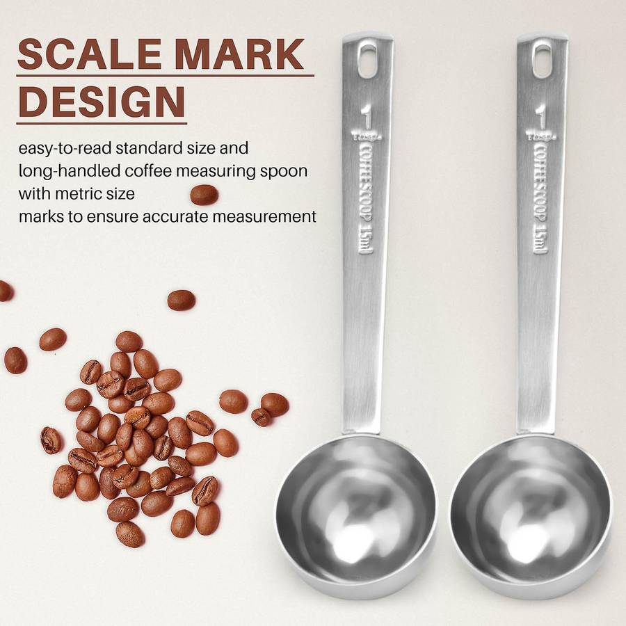 Stainless Steel Coffee Spoon Long Handle Coffee Measuring Spoon Metal 1 Tablespoon Coffee Spoon Cof