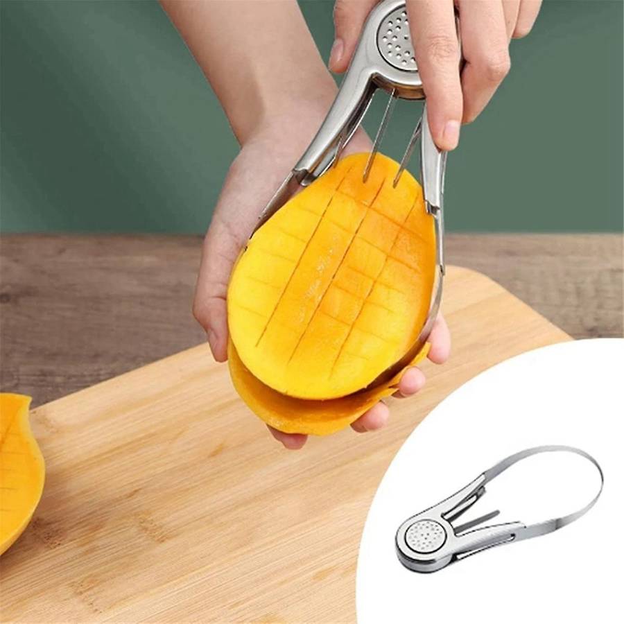 Stainless Steel Cutter Avocado Slicer Splitter Fruit Melon Cutting Peeler Coring Diced Peeling Tool