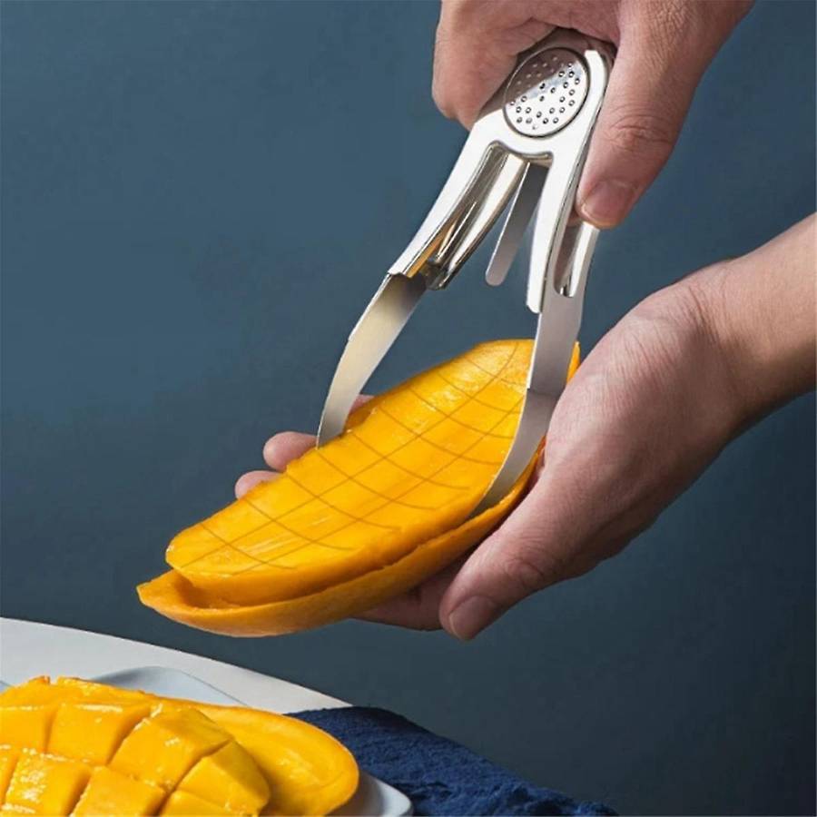 Stainless Steel Cutter Avocado Slicer Splitter Fruit Melon Cutting Peeler Coring Diced Peeling Tool
