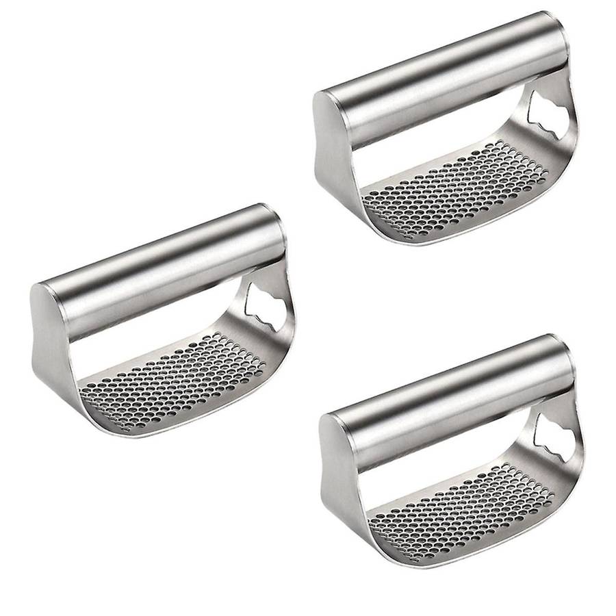 Stainless Steel Garlic Press, New Garlic Press Rocker, Comfort Handle Garlic Chopper for Crushing Ga