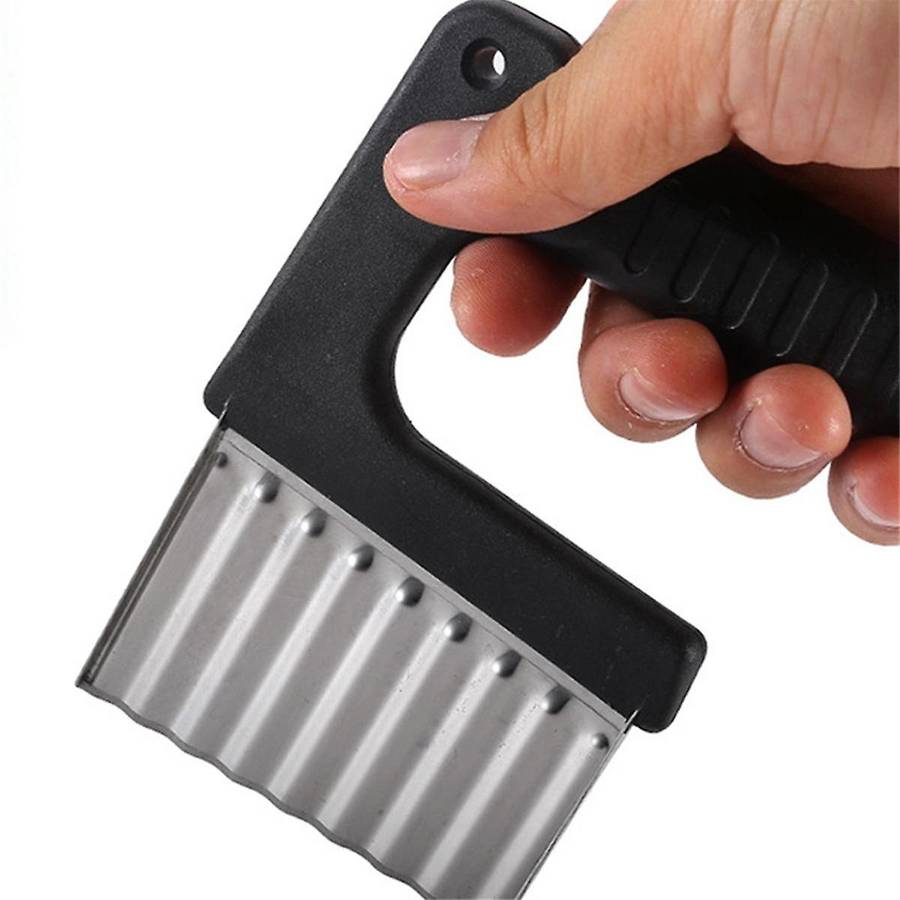 Stainless Steel Potato Chip Slicer, Dough Vegetable and Fruit Corrugated Slicing Knife, French Frie