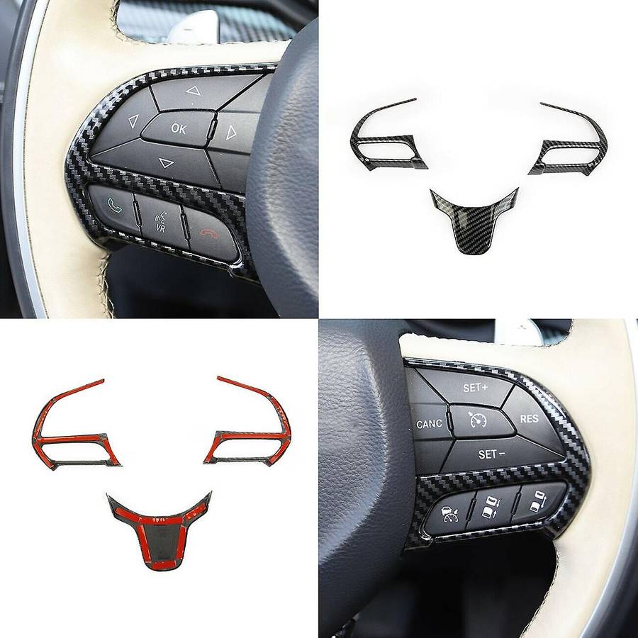 Steering Wheel Cover Trim ABS Interior Accessories for 300C 2015-2021 (Carbon Fiber)