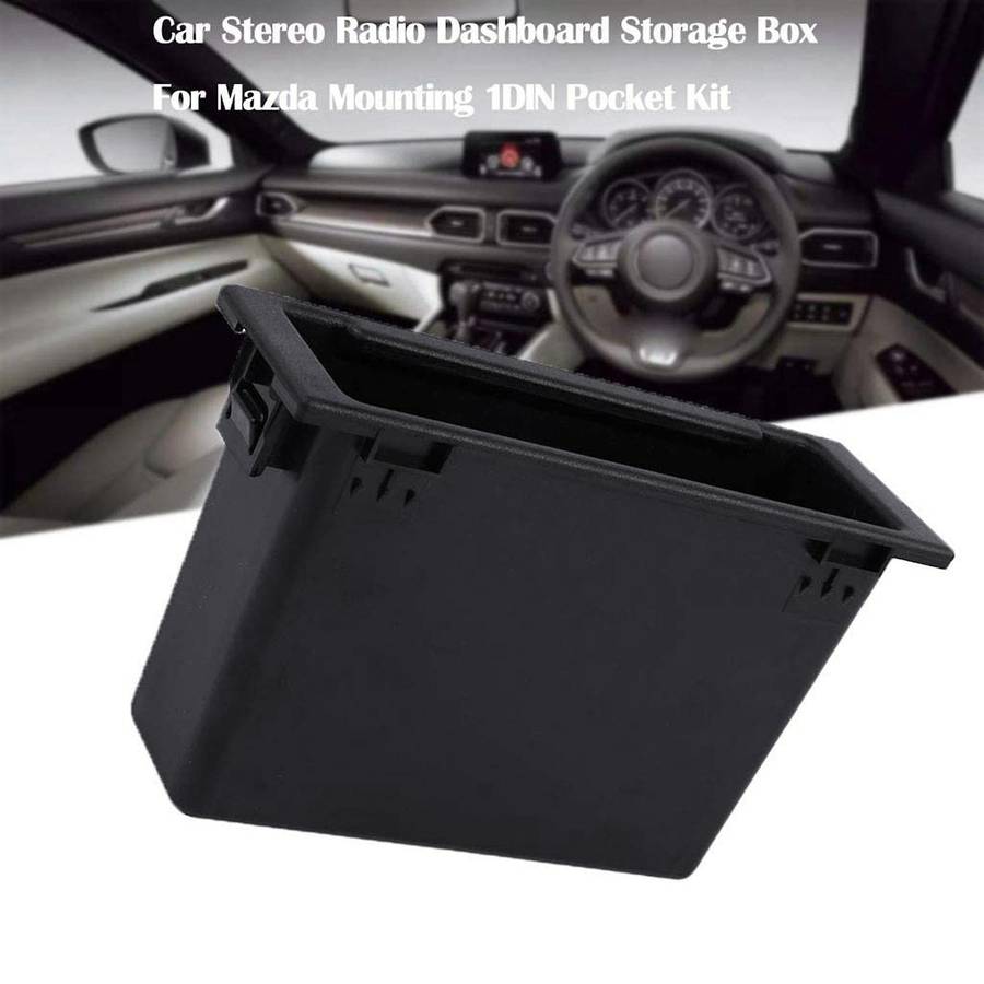 Stereo Radio Dashboard Storage Box Mounting 1Din Pocket Kit Compatible Mazda