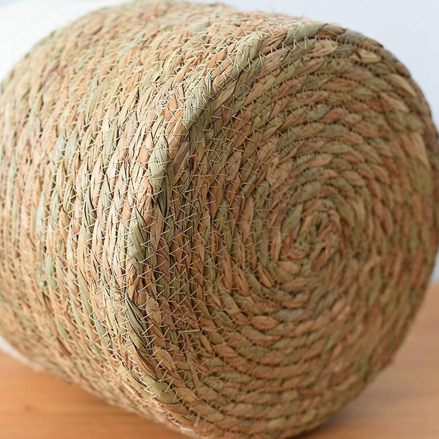 Straw Cotton Rope Woven Storage Basket Simple Plant Pot Woven Flower Pot Home Indoor Decoration Flow