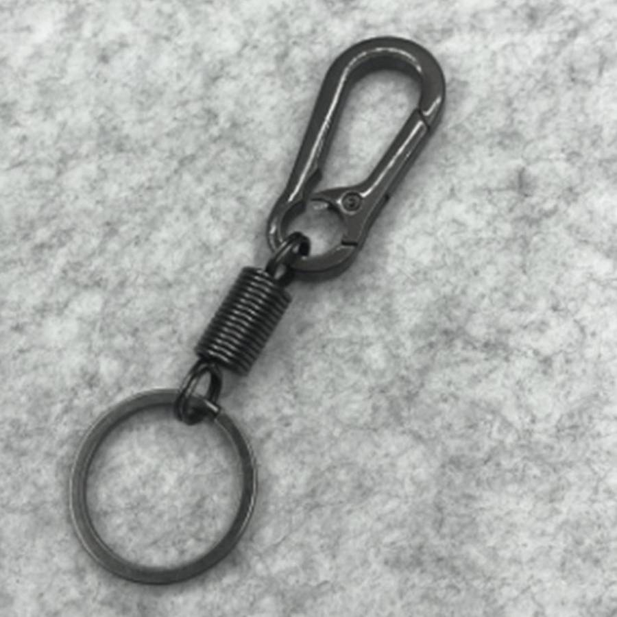 Sturdy Carabiner Key Chain Key Ring Polished Key Chain Spring Key Chain Business Waist Key Chain, Bl