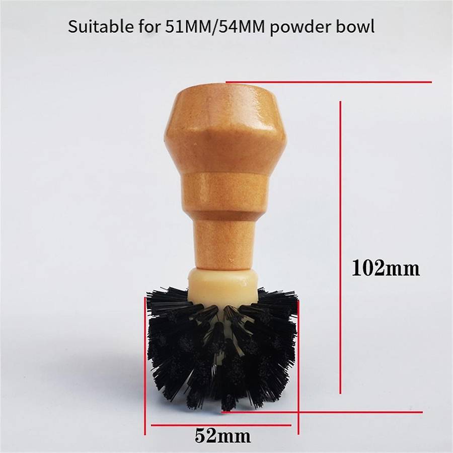 Suitable 58mm Coffee Machine Portafilter Brush,wooden Handle Coffee Powder Bowl Cleaning Brush