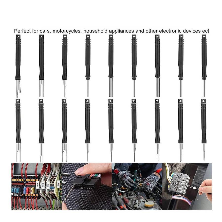 Terminal Removal Tool Kit, 18PC Pin Extractor Tool Set Depinning Tool, Auto Electrical Wire Connecto