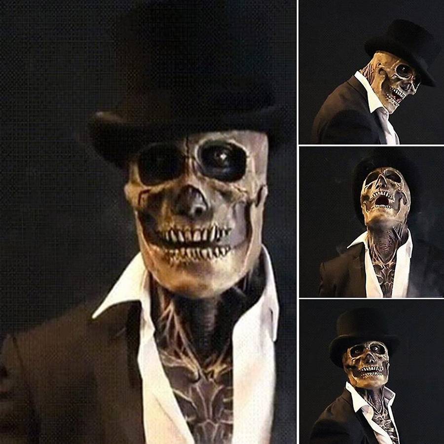 The Latest Skeleton Biochemical Mask for Halloween Party Cosplay Props Silicone Full Cover Head Cove