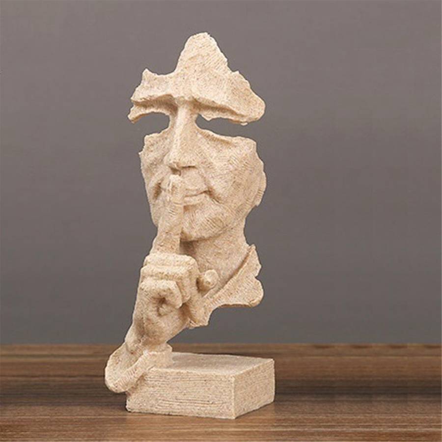 Thinkers Statue Not Speaking Abstract Mask Arts Statue A Unique Addition Creatives Home Decor for Ar