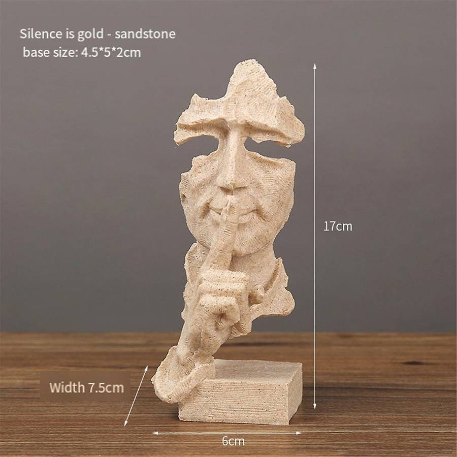 Thinkers Statue Not Speaking Abstract Mask Arts Statue A Unique Addition Creatives Home Decor for Ar