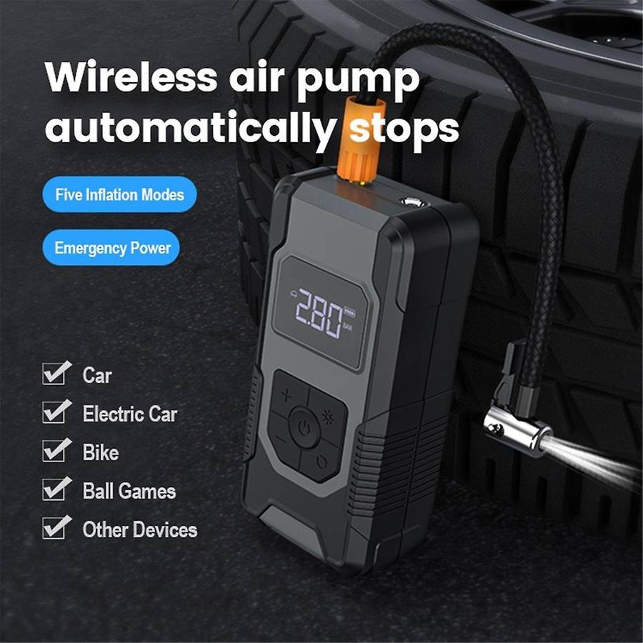 Tire Inflator Portable Air Compressor, 150psi 7500mah Cordless Air Pump with Accurate Pressure Lcd D