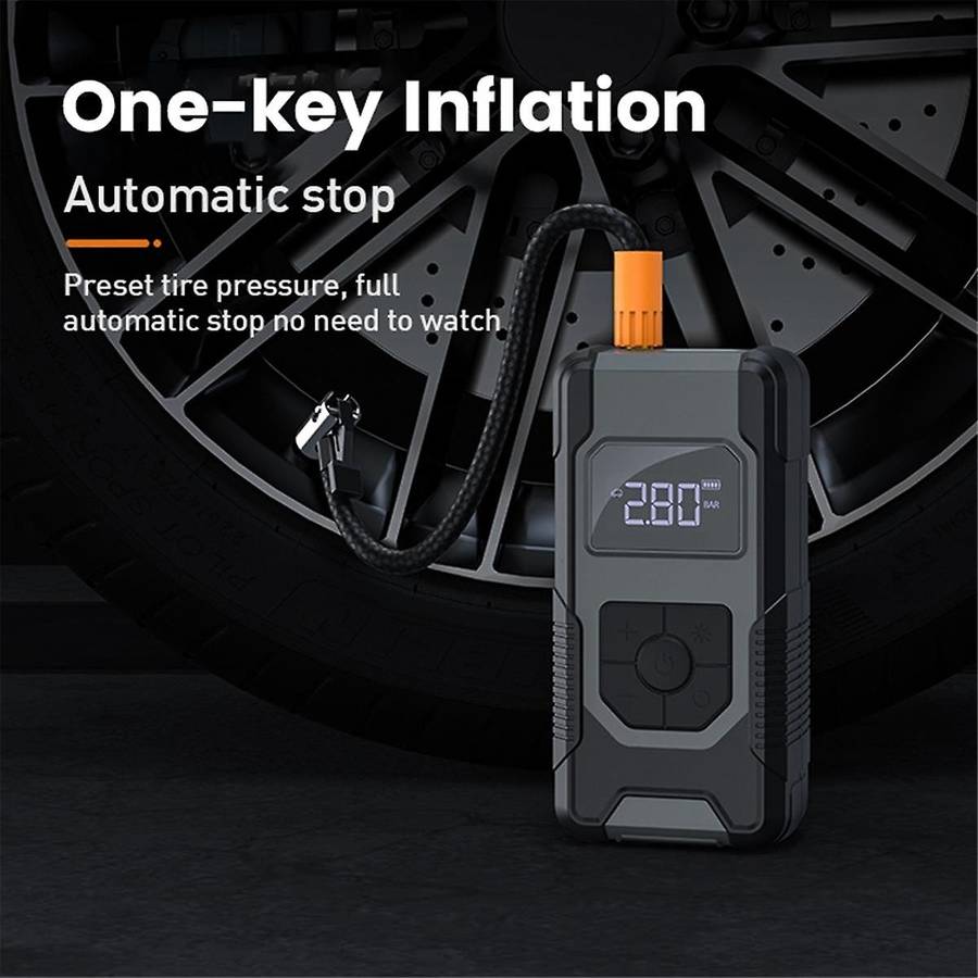 Tire Inflator Portable Air Compressor, 150psi 7500mah Cordless Air Pump with Accurate Pressure Lcd D